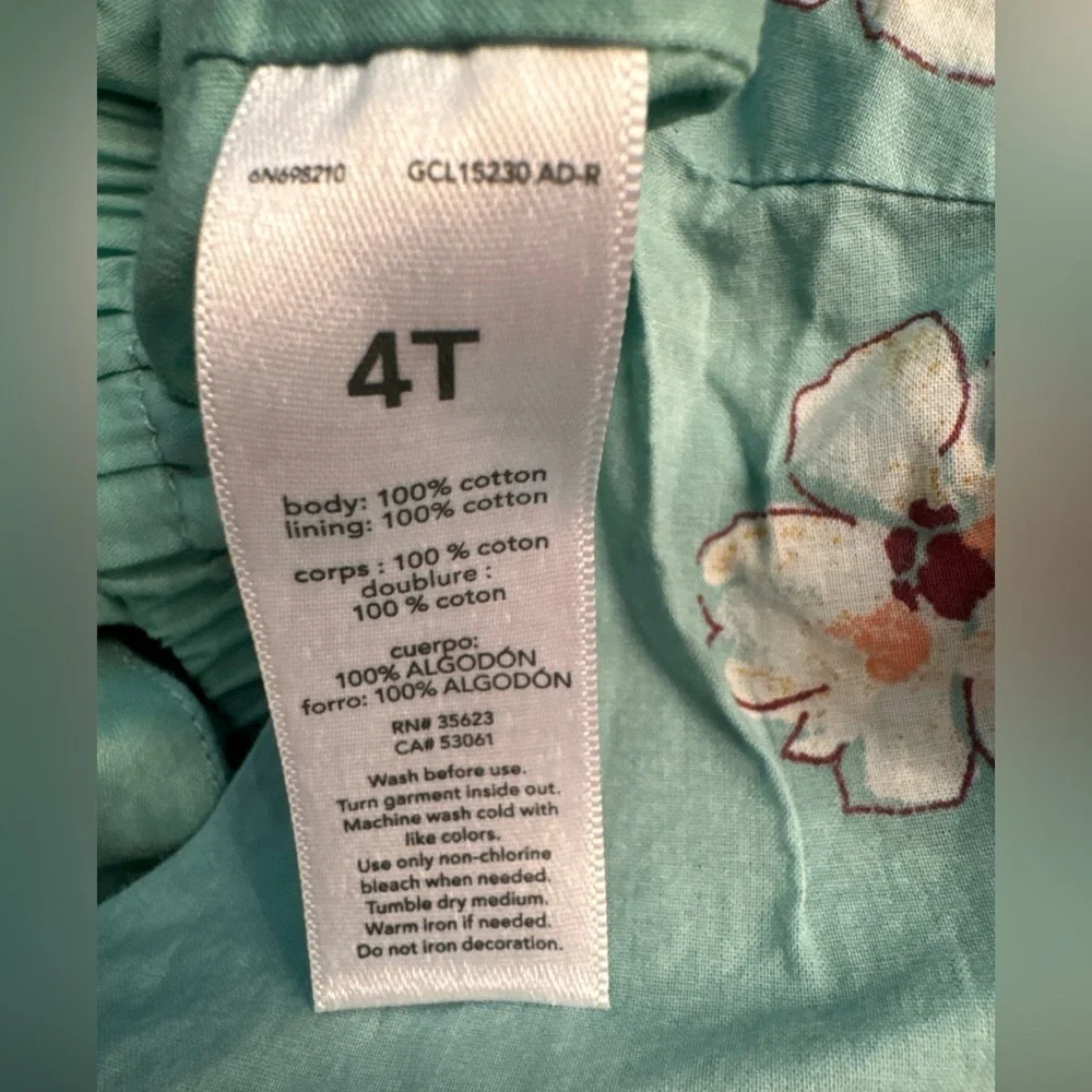 OshKosh B'gosh Girls Toddler Teal Floral Dress